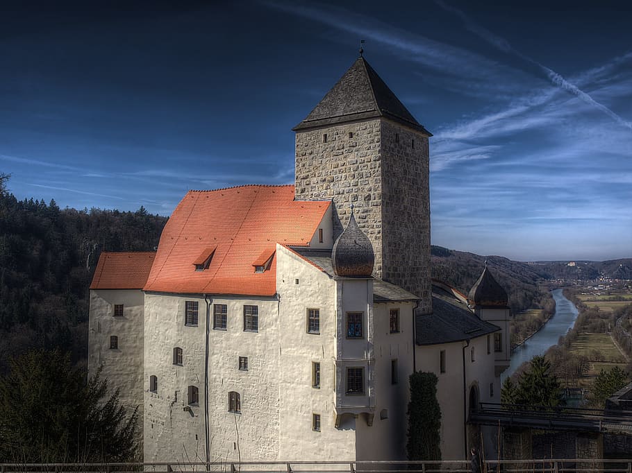 Castle, Building, Tower, sky, architecture, middle ages, landscape HD wallpaper