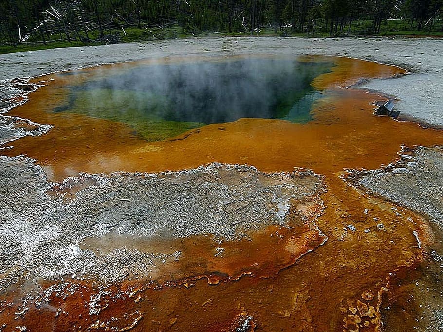 spring, pool, emerald, springs, hot, landscapes, nature, hot spring HD wallpaper