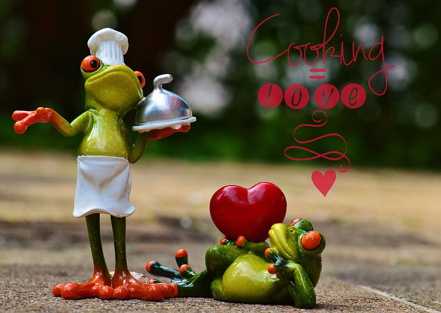 frog, cooking, love, valentine's day, eat, kitchen, gourmet, HD wallpaper