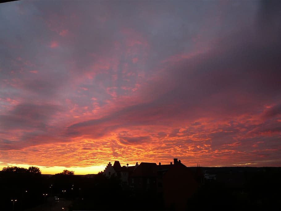 ulm, sunset, clouds, sky, colorful, cloud - sky, built structure HD wallpaper