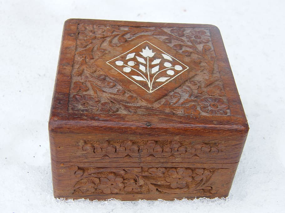 box, brown, carved, casket, closed, jewelry box, close-up, no people HD wallpaper