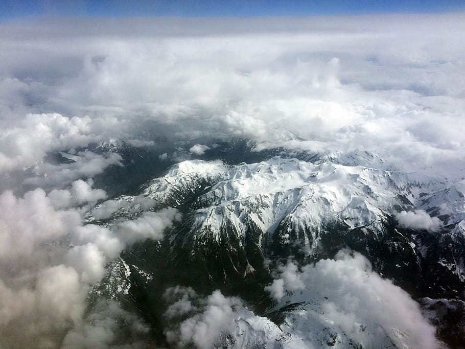 mountain, sky, clouds, landscape, nature, peak, adventure, outdoor HD wallpaper