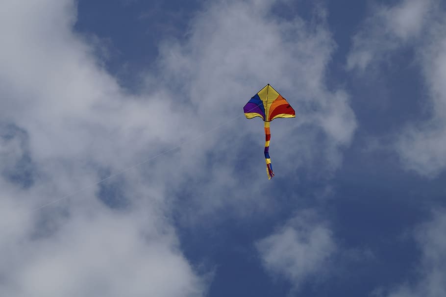 Dragons, Toys, Fly, Colorful, sky, blue, kites rise, autumn HD wallpaper