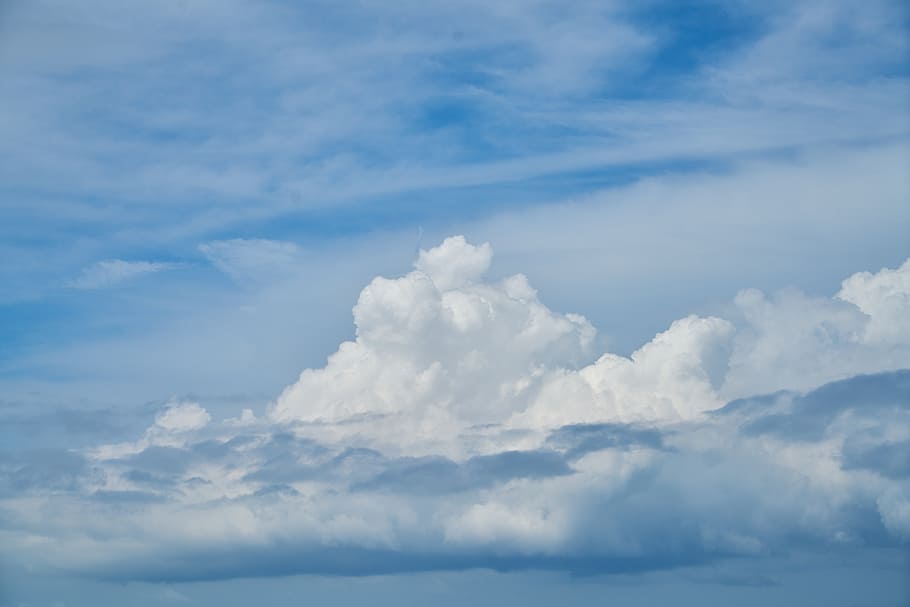 sea of clouds, White Clouds, blue, summer, sky, landscape, nature HD wallpaper