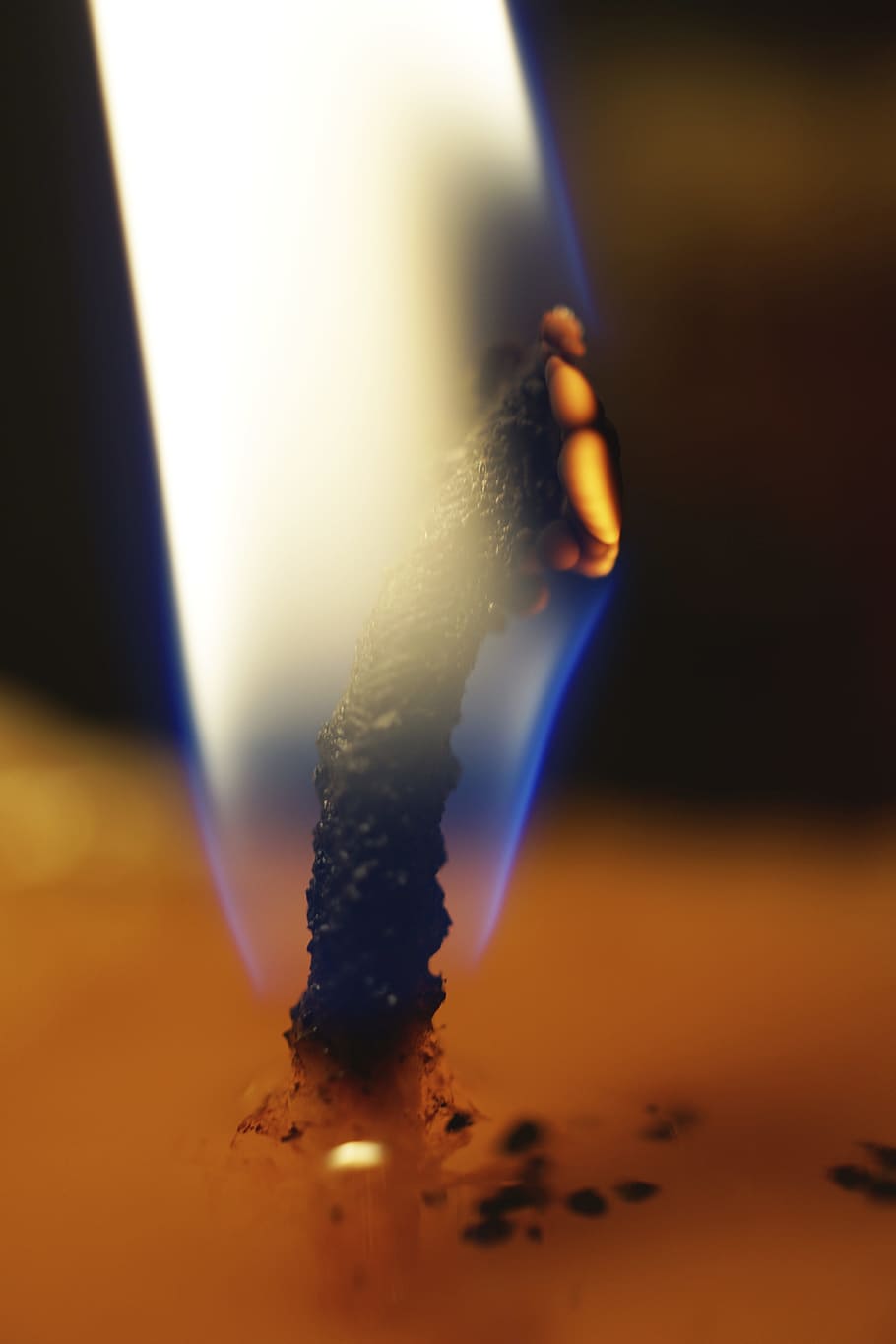 Candle, Wick, Flame, Warm, Fire, Heat, wax, light, burn, close-up HD wallpaper
