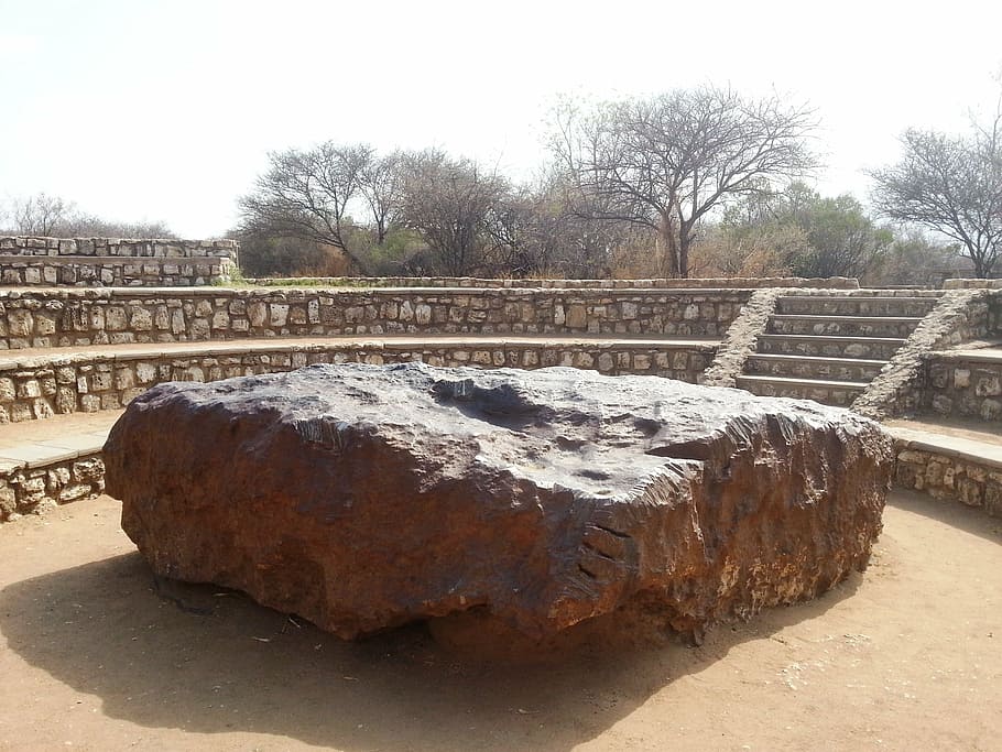 meteorite, grootfontein, namibia, geography, archaeology, tree HD wallpaper