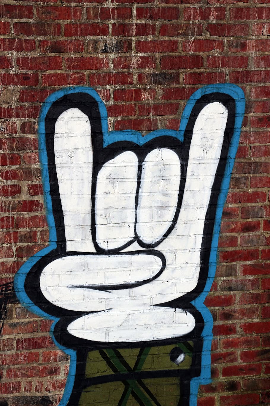 devil's horn grafitti, graffiti, hand signals, corna, mano cornuta, HD wallpaper