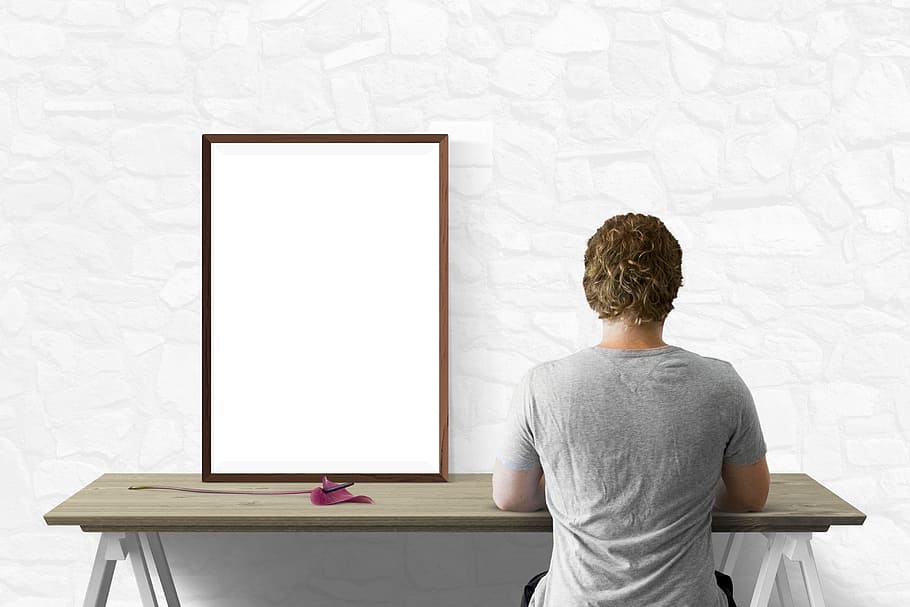 poster, mockup, wall, template, presentation, desk, portrait HD wallpaper