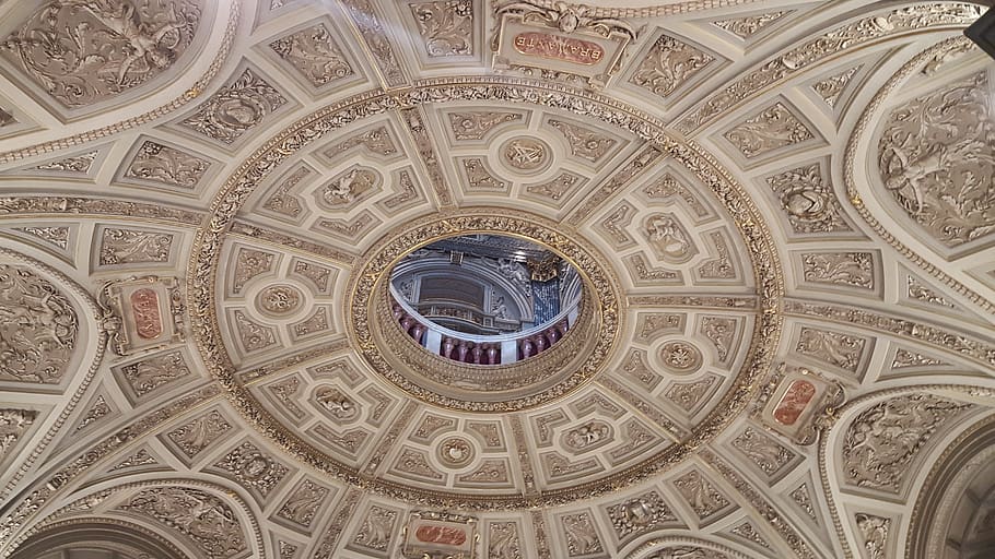 ceiling, sacred, interior, cathedral, building, pattern, architecture HD wallpaper