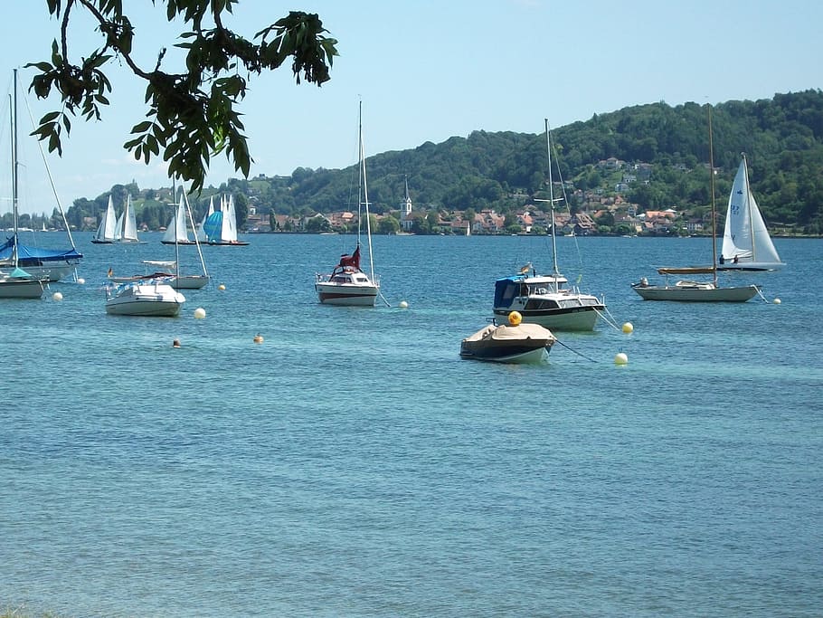 Ships, Lake Constance, Boats, Bay, most, sea, river, water