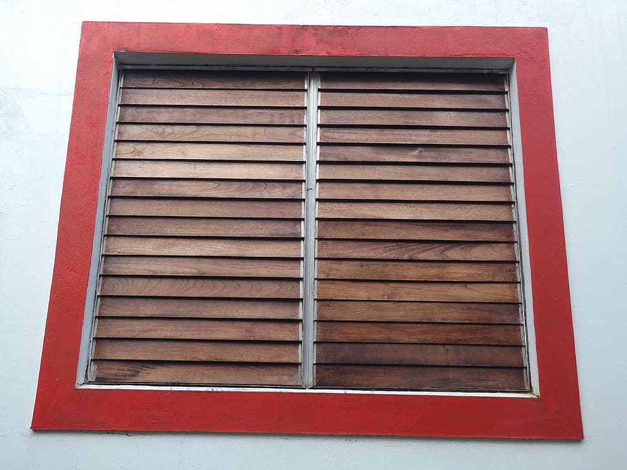 window, wall, red, wood, construction, house, exterior, frame HD wallpaper