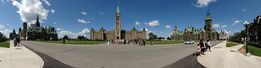 Panorama of Canadian Parliament in Ottawa, Ontario, Canada, photos