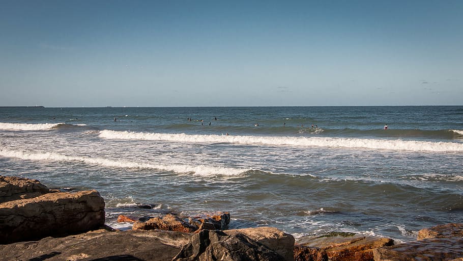 surf, sea, landscape, summer, sky, costa, sand, water, nature HD wallpaper