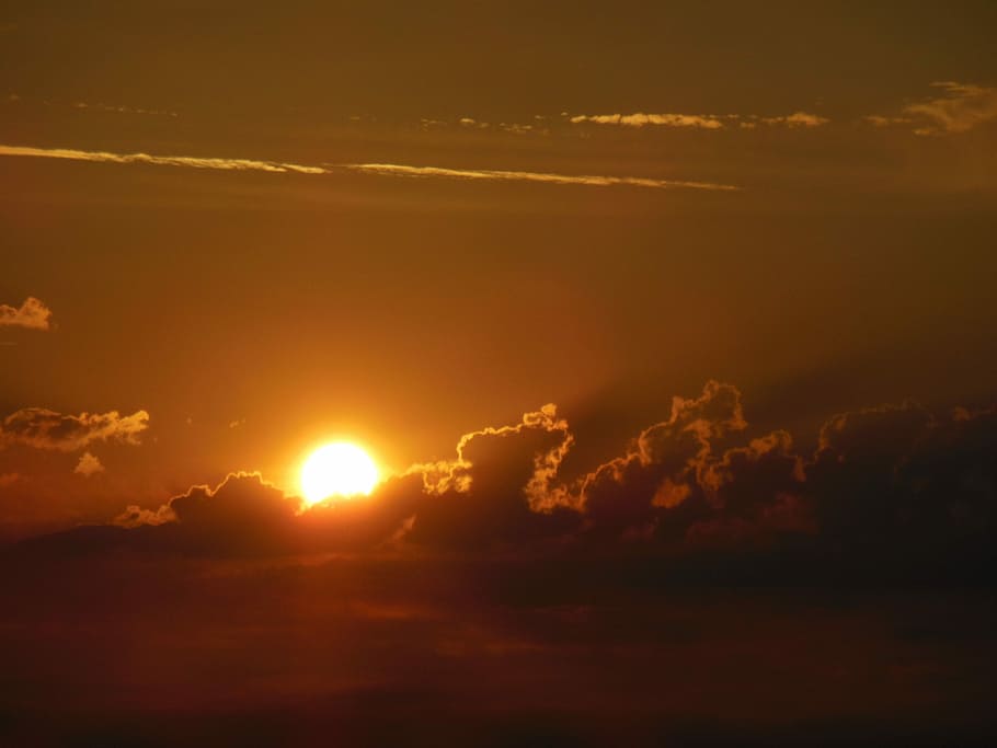 Sunset, Clouds, Orange, sky, dramatic sky, cloud - sky, nature HD wallpaper