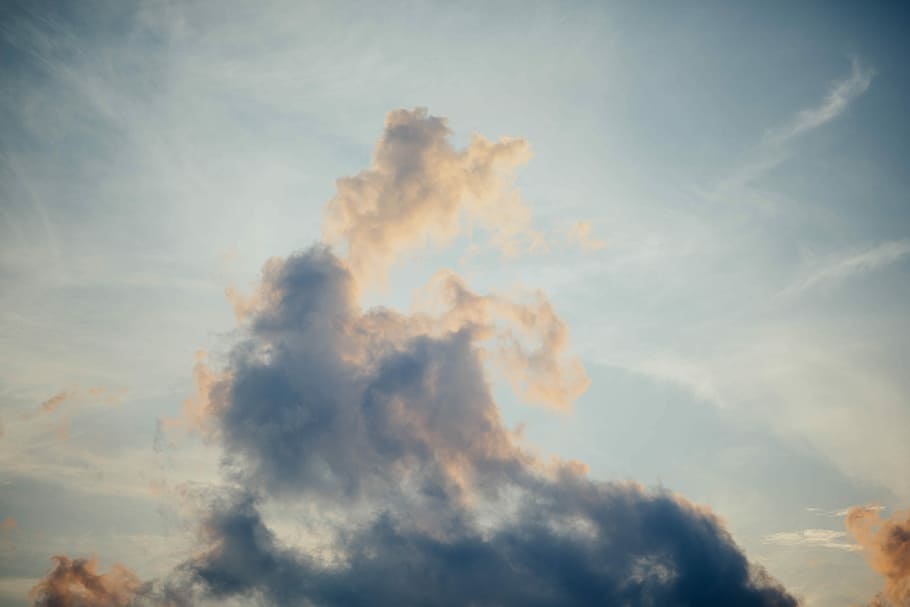 cumulus clouds, photo of white clouds, sky, formation, sunlight HD wallpaper