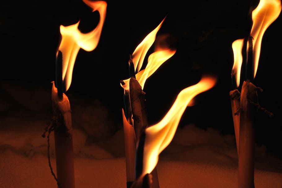 torch burning fire, dark, flame, heat - temperature, motion HD wallpaper