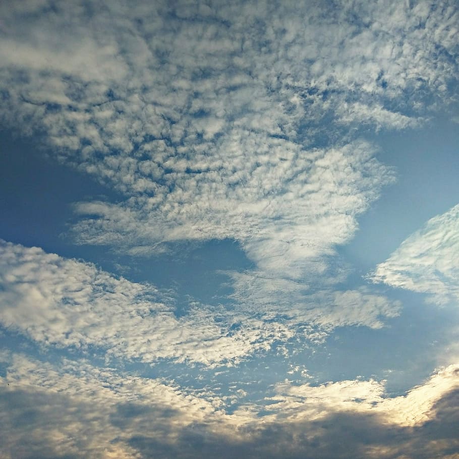 sky, blue, clouds, sunset, nature, weather, air, backgrounds HD wallpaper