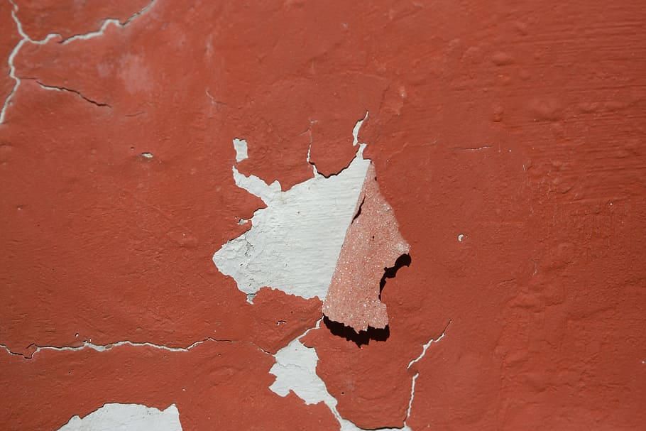 red wall paint, crack, stone, background, cracked, broken, brittle HD wallpaper