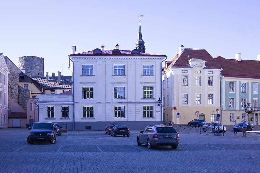 estonia, tallinn, center, architecture, blue, evening, twilight, HD wallpaper