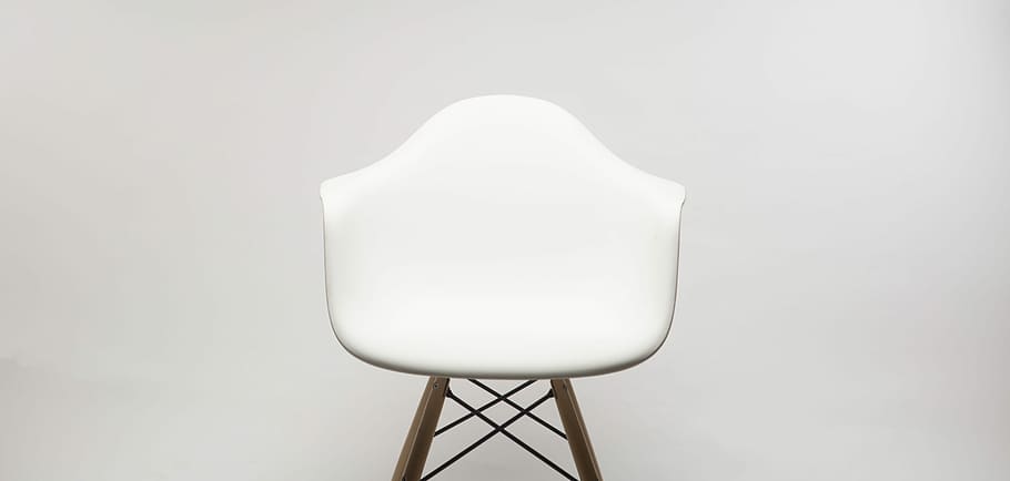 white wooden armchair, white mold chair, eames, furniture, seamless background, HD wallpaper