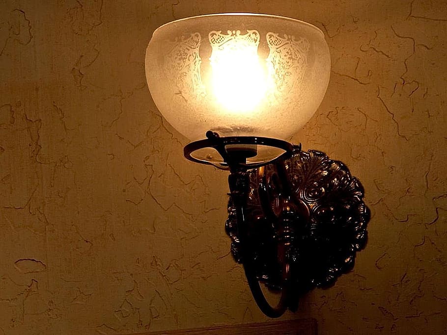 Wall, Fancy, Interior, Lamp Shade, glass, ornate, electric Lamp