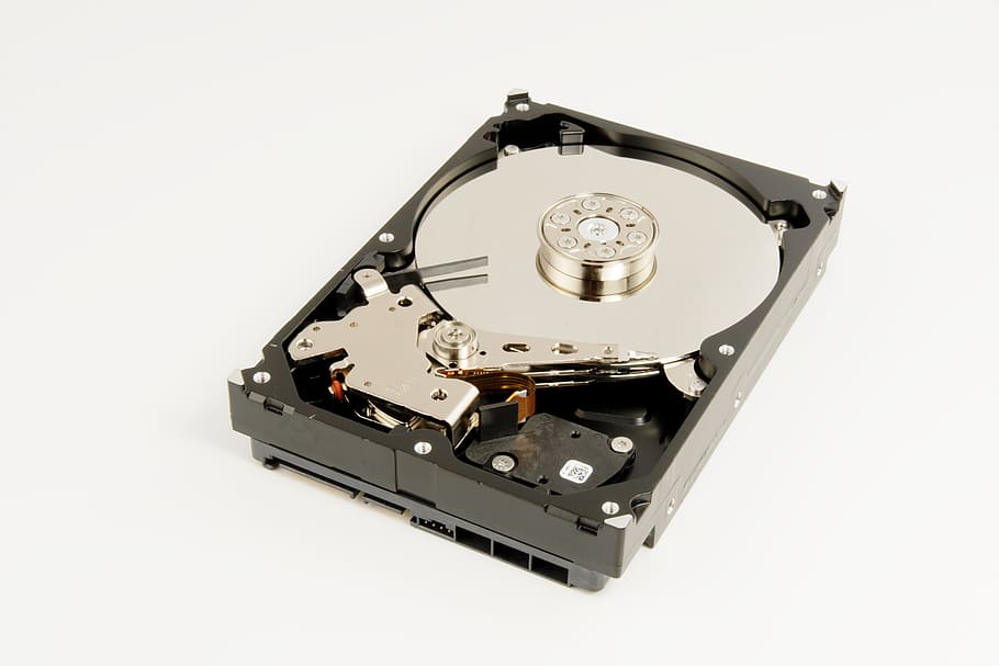 black internal HDD, memory, storage medium, hard drive, technology HD wallpaper