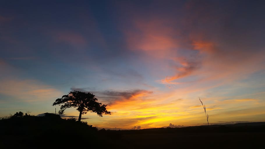 Sunset, Clouds, Colorful, sky, landscape, summer, orange, dramatic HD wallpaper
