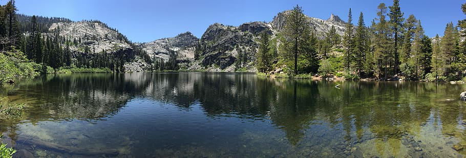 landscape photography of body of water near mountain, outdoor HD wallpaper