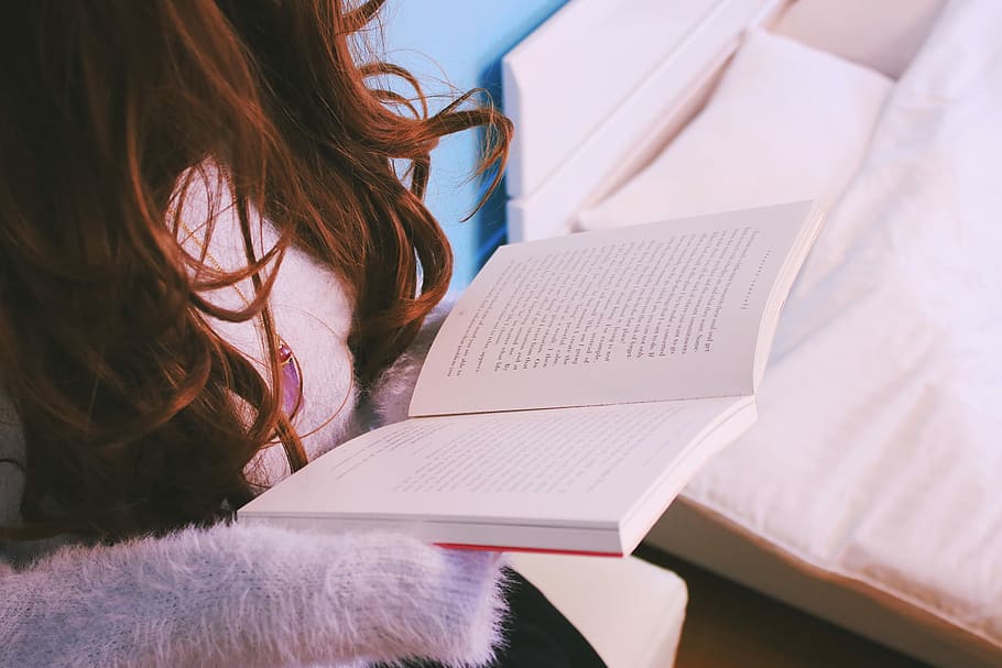 woman holding a book, women, females, reading, people, education HD wallpaper