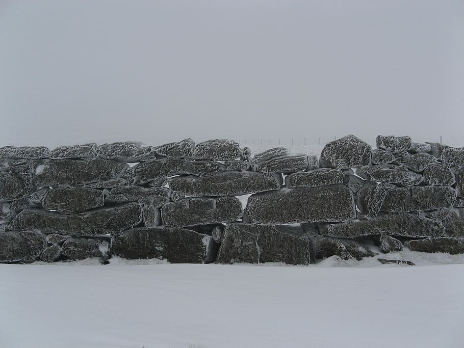 wall, snow, winter, cold temperature, sky, nature, landscape HD wallpaper