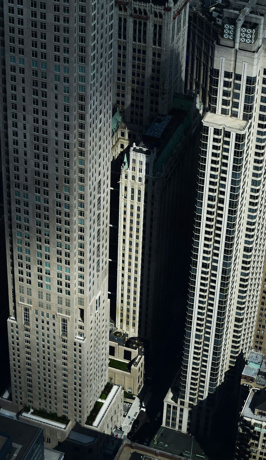 aerial view photography of city buildings, gray buildings scale model HD wallpaper