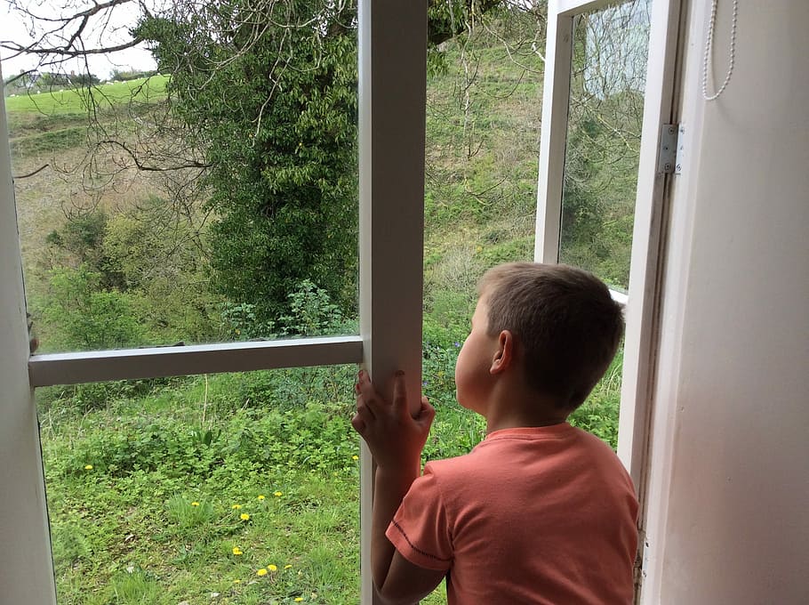 Window, View, Child, Scenic, Outdoors, boys, one person, one boy only HD wallpaper