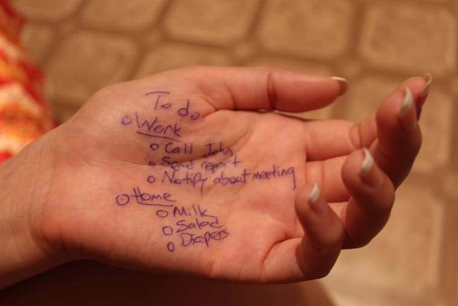 To do work list on left hand, to do list, check, strategy, mark