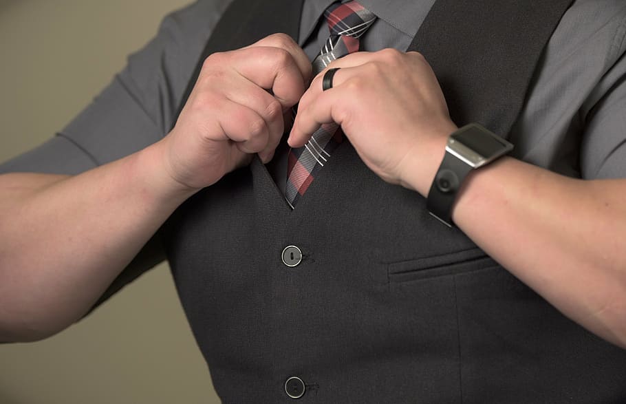 close-up photo of person holding necktie, man, male, business