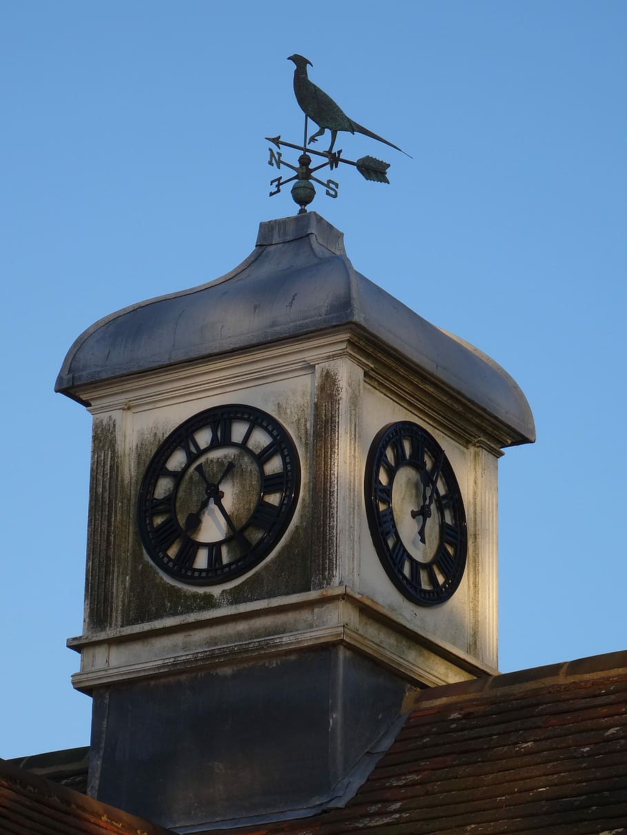 Clock Tower, Tower, Clock, Wind, Aged, Windvane, weathervane HD wallpaper