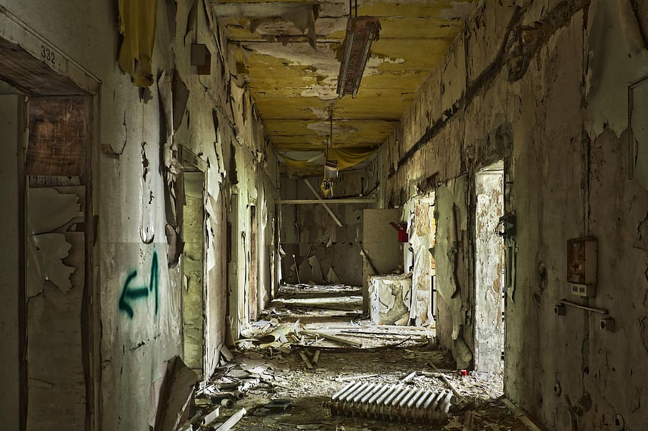 lost places, leave, within, architecture, door, floor, old HD wallpaper