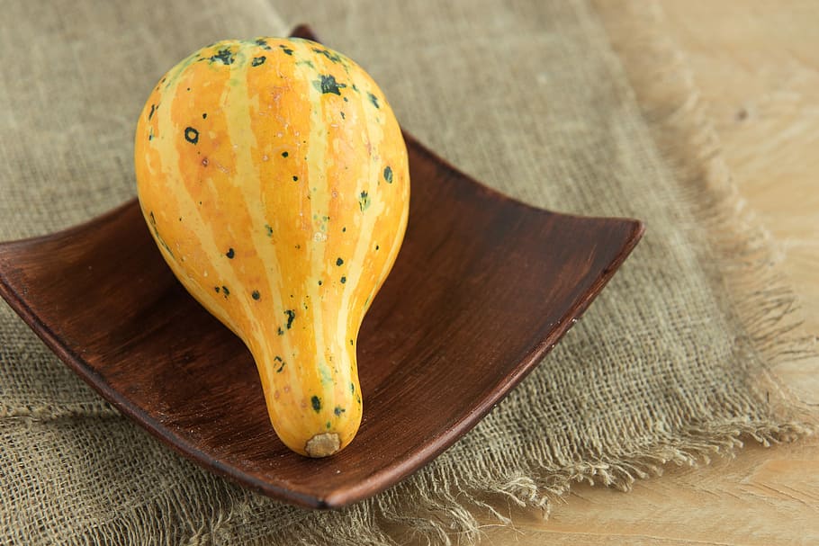 Pumpkin, Yellow, Vegetable, yellow pumpkin, a vegetable, ornament HD wallpaper