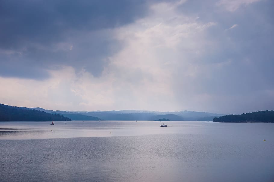 Lake, View, Landscape, Clouds, Summer, solina, poland, tranquility HD wallpaper