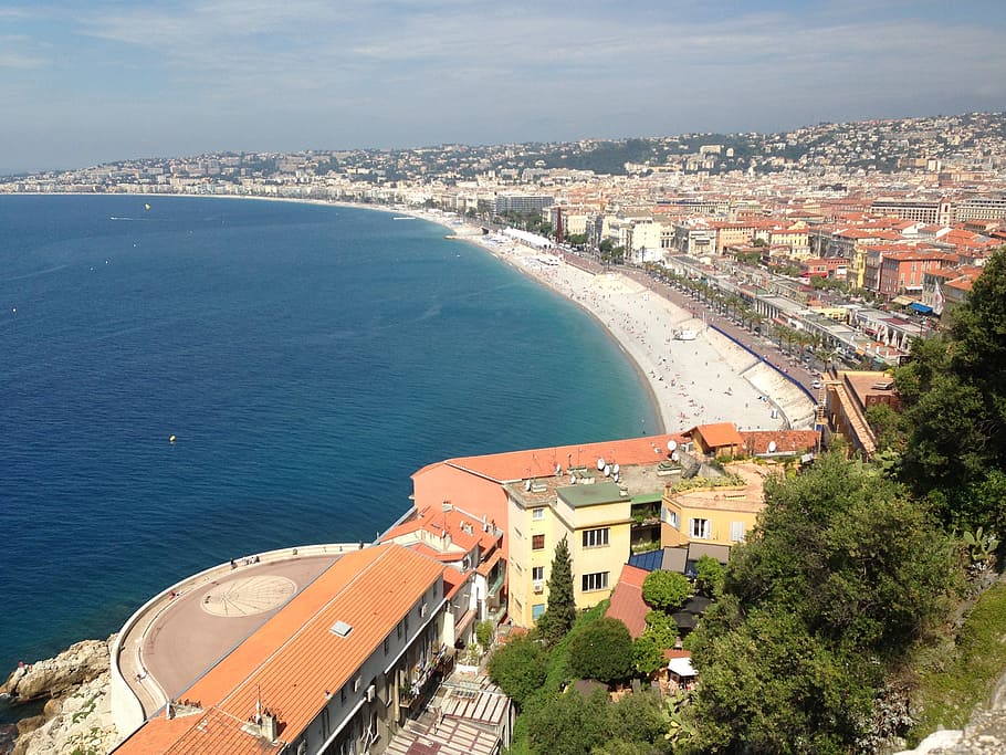 aerial photography of seashore during daytime, nice, france, city view