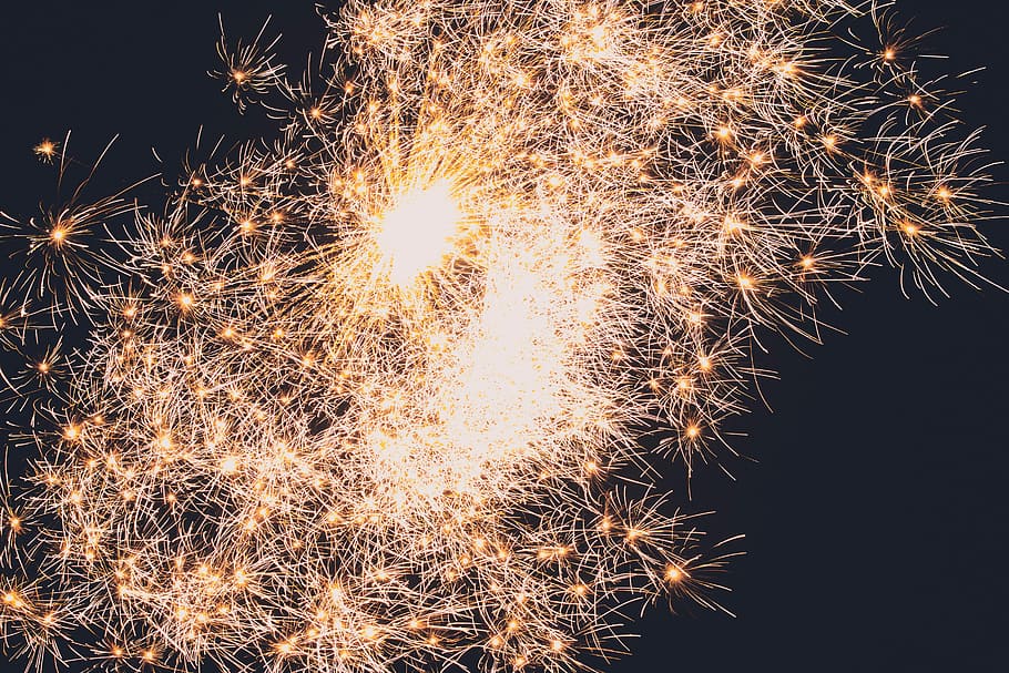 low angle photography of fireworks, lights, dark, night, illuminated HD wallpaper
