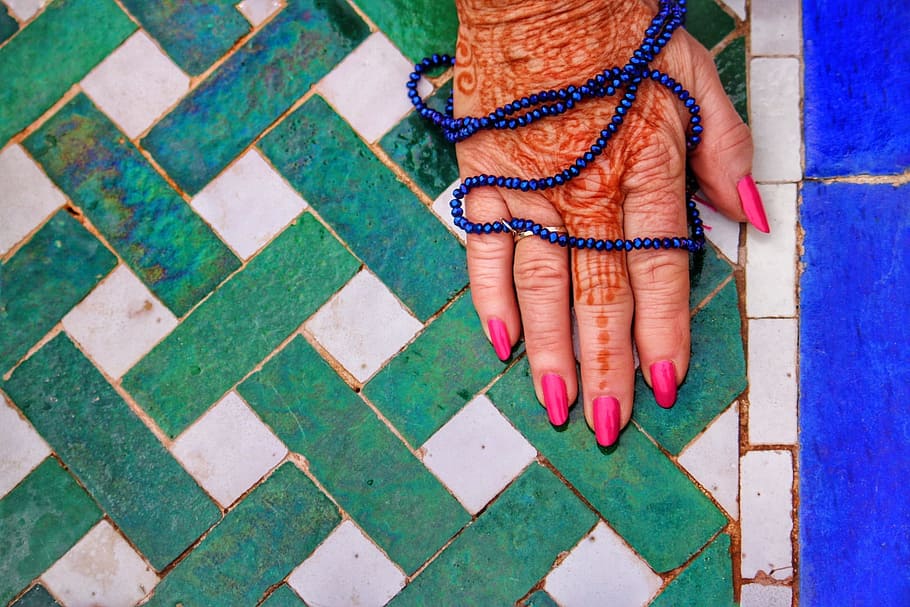 pink nail polish cuticle, henna, lady, female, indian, girl, woman, HD wallpaper