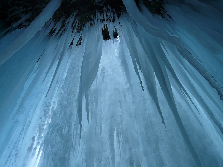 Icicle, Impressive, Urach, Waterfall, urach waterfall, ice curtain HD wallpaper
