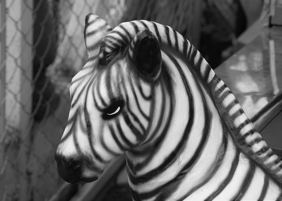garnish, decoration, statue, animal, mammal, horse, zebra, black And White HD wallpaper