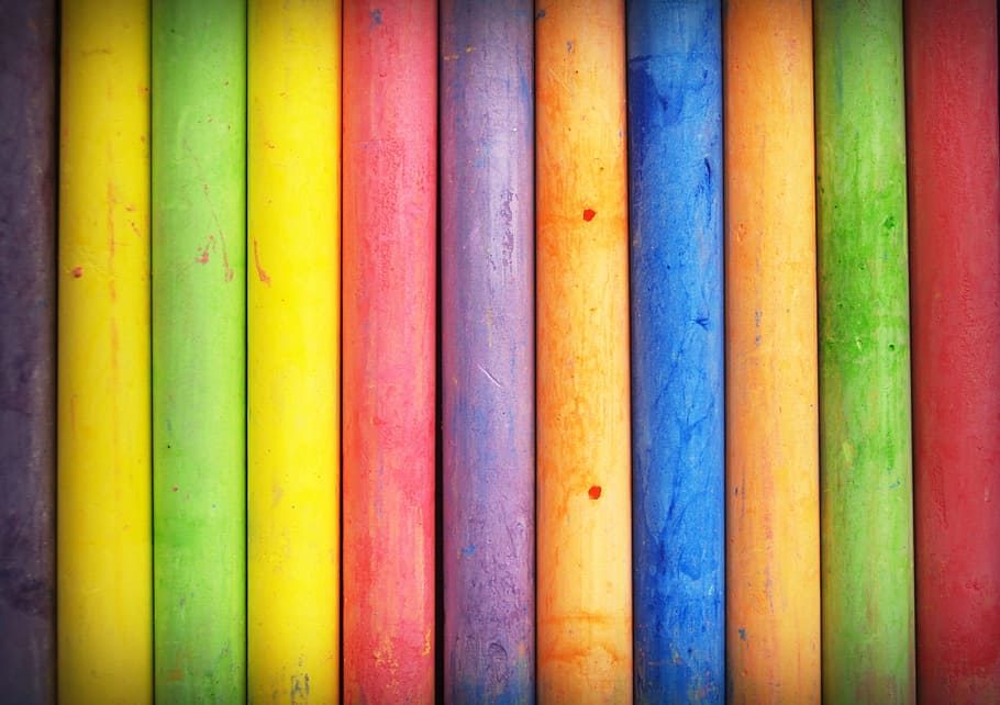 assorted color rods, chalk, red, teacher, yellow, line, leaf, HD wallpaper