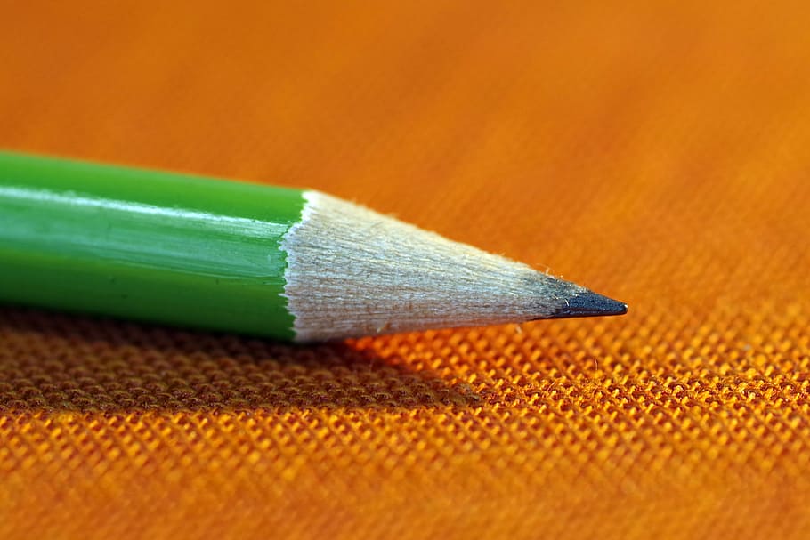 green pencil, to write, sharpened, stationery, office, school HD wallpaper