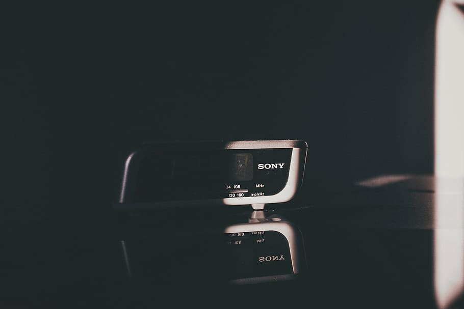 gray and black Sony camcorder, car, stereo, dark, room, reflection, HD wallpaper