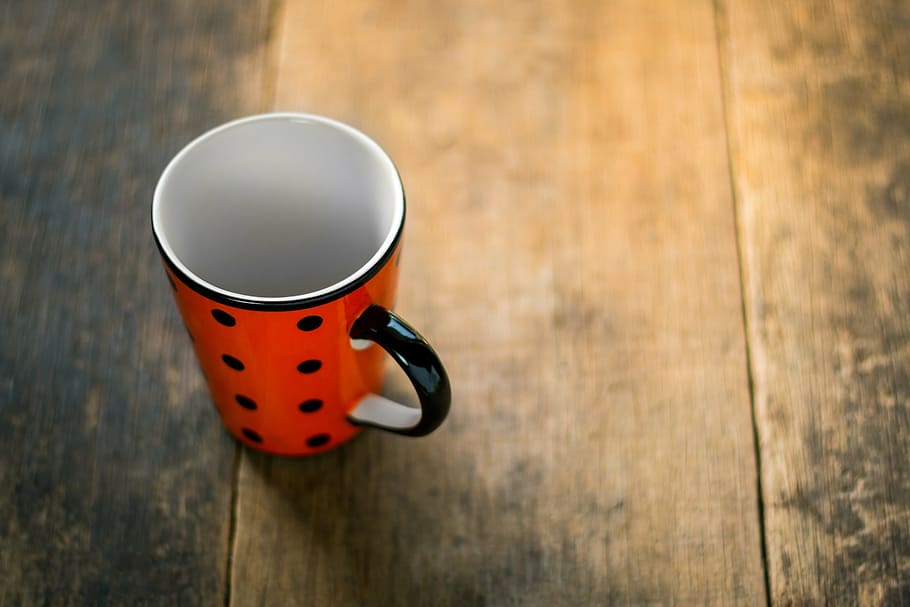 cup, top, view, coffee, table, vintage, background, wooden HD wallpaper