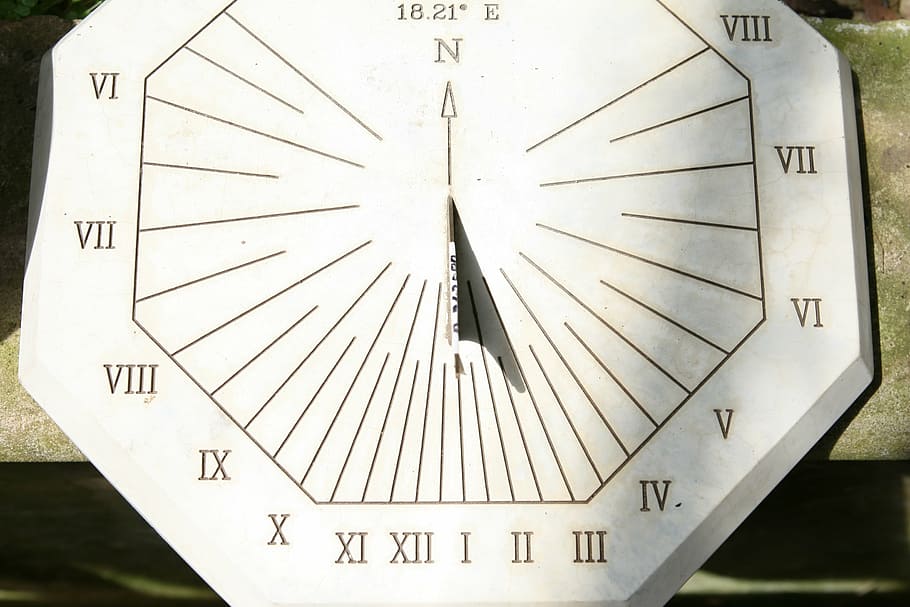 white and black numerical number board, sun, dial, sundial, time