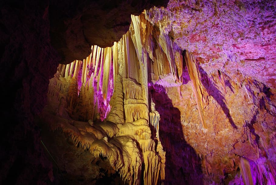 cave, stalactite, stalagmite, underground, rock, rock formation HD wallpaper