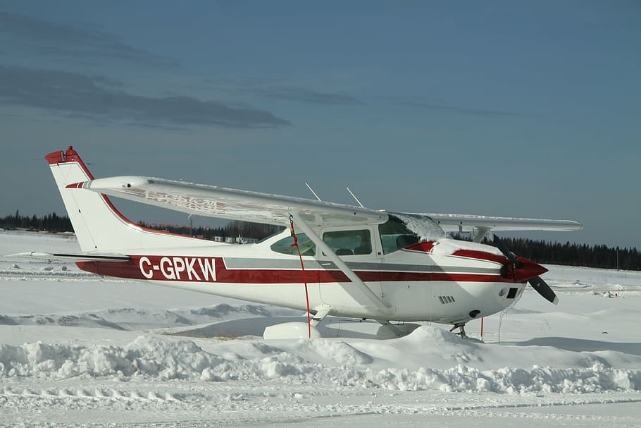 airplane, propeller, winter, retro, vintage, snow, canada, mode of transportation HD wallpaper